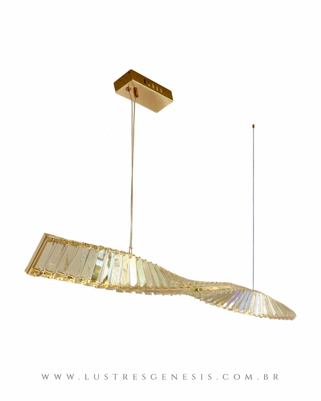 Lustre pendente de cristal com design moderno e LED integrado. Lustres Gênesis loja online de Lustres e Iluminação Decorativa